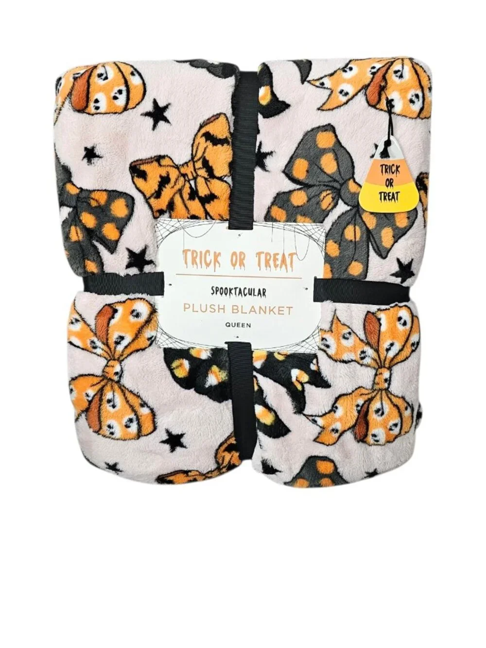 Viral Trick Or Treat Spooktacular Bow Blanket Halloween Queen Plush Throw New